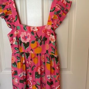 Vibrant Floral & Oranges Dress with Tags